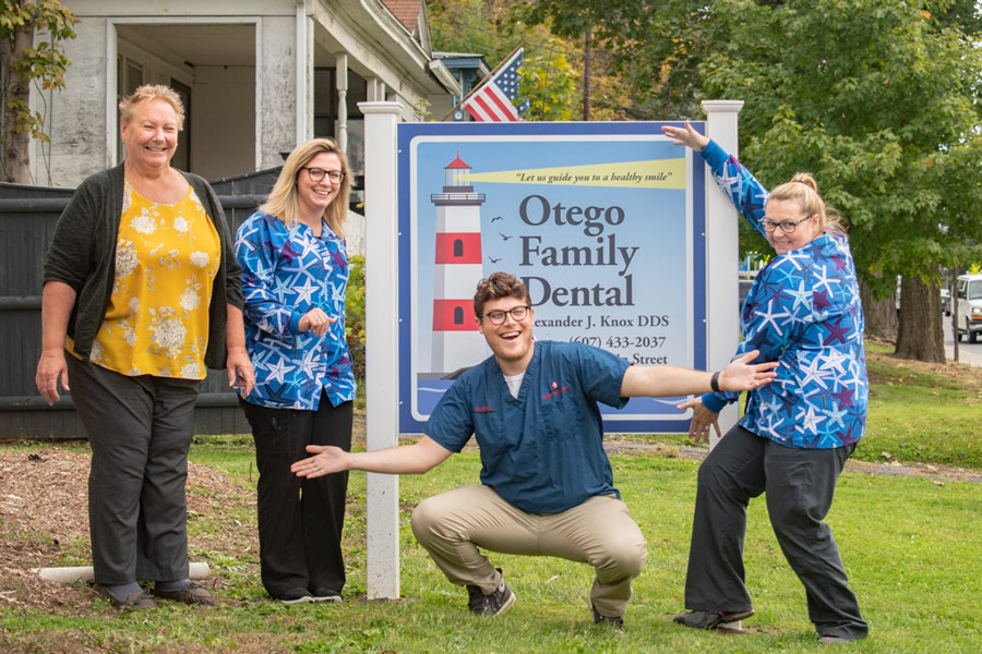 Otego Family Dental - Front office sign